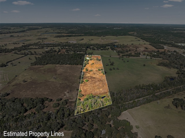 bird's eye view featuring a rural view