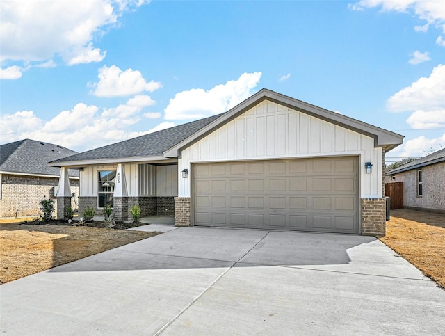 view of front of house with a garage