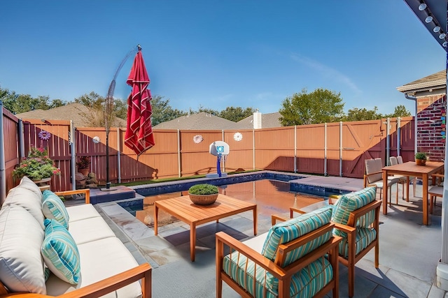 view of patio / terrace featuring an outdoor hangout area