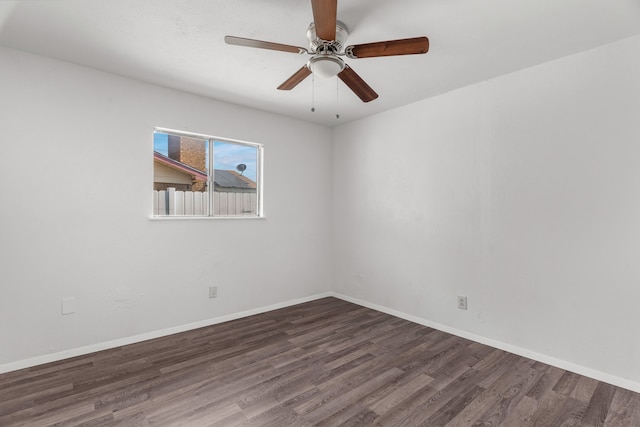 3312 Crater Ln, Plano, TX 75023 - empty room with wood finished floors, baseboards, and ceiling fan
