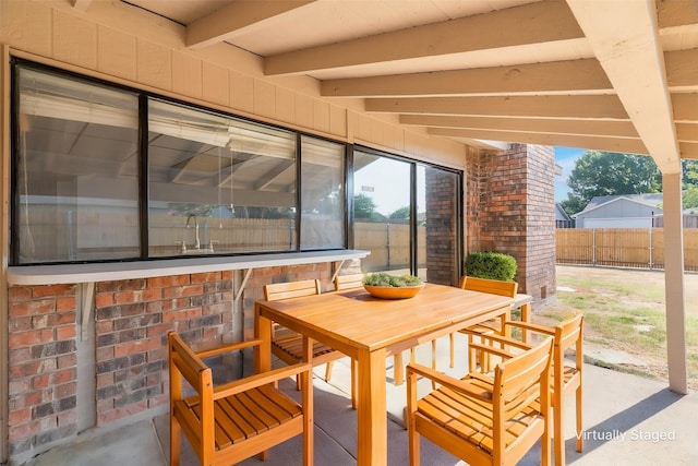 3312 Crater Ln, Plano, TX 75023 - view of patio / terrace featuring fence and outdoor dining space