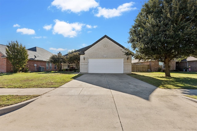 ranch-style house with a front lawn