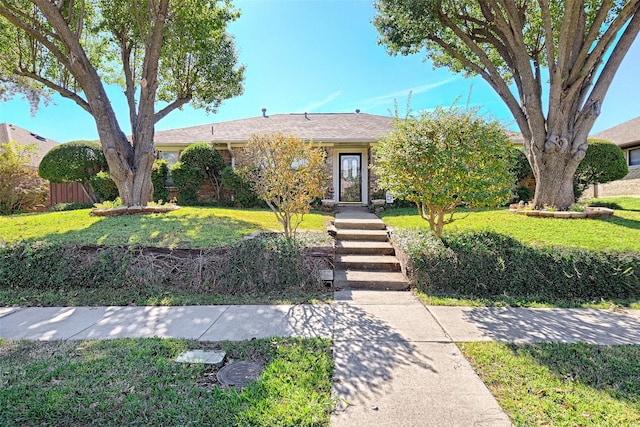 view of front facade with a front lawn