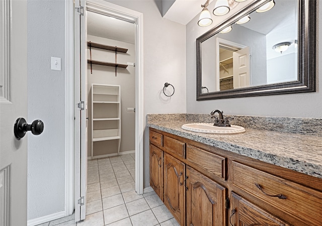 bathroom featuring vanity and tile patterned floors