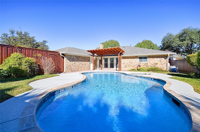 view of pool with a pergola