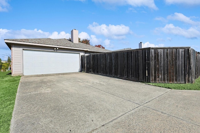 view of garage