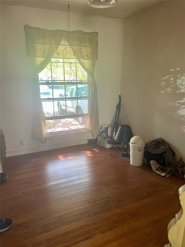 empty room featuring dark wood-type flooring