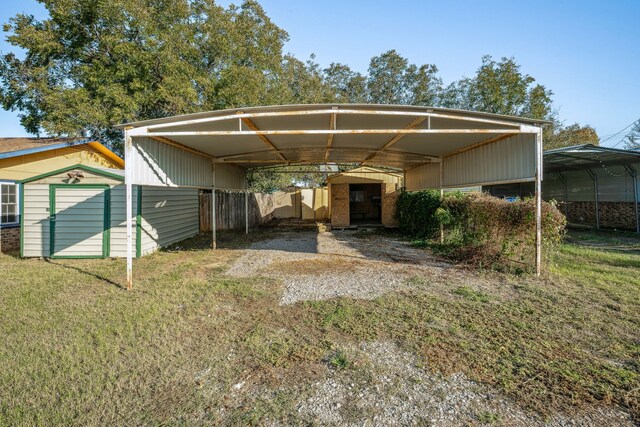 exterior space featuring a carport