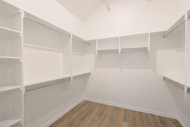 walk in closet featuring hardwood / wood-style flooring