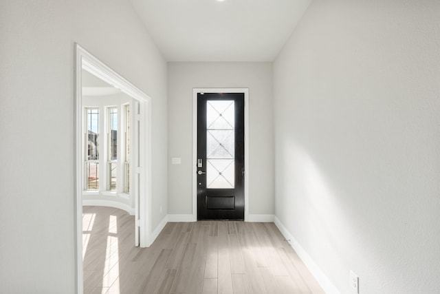 foyer entrance featuring light hardwood / wood-style floors