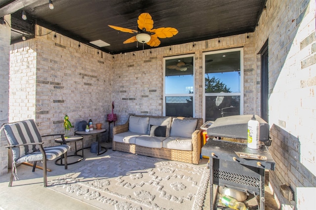 view of patio featuring an outdoor living space