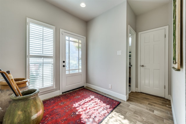 foyer entrance featuring light hardwood / wood-style flooring