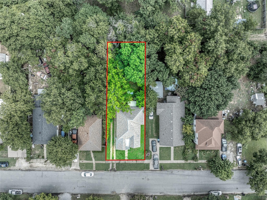 513 W Murray St, Denison, TX 75020 - aerial view of property's location featuring property parcel outlined