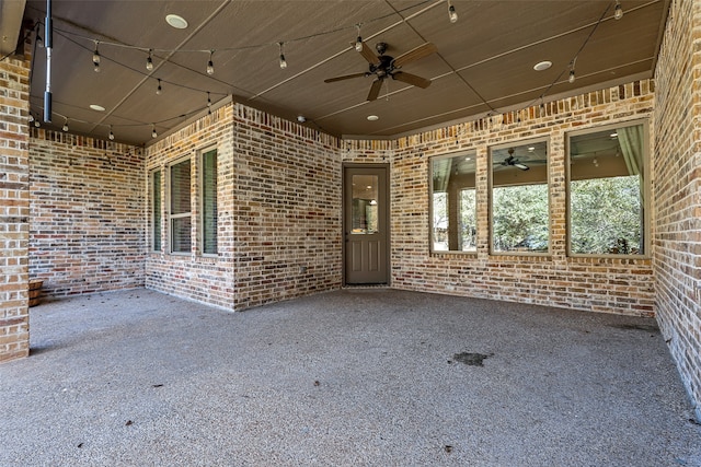 view of patio / terrace featuring ceiling fan