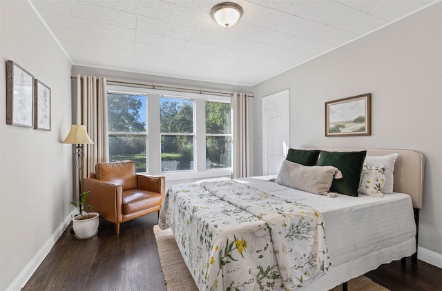 bedroom featuring dark wood-type flooring