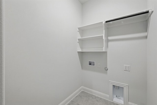 1813 Morning Mist Way, Mesquite, TX 75181 - laundry room featuring gas dryer hookup, baseboards, and hookup for a washing machine