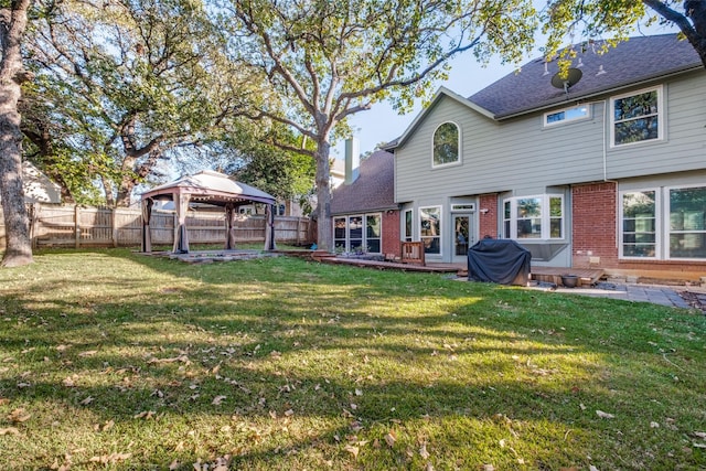 view of yard with a gazebo