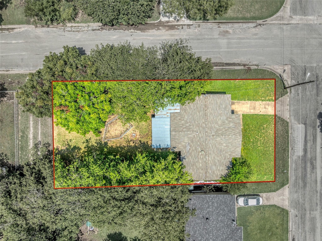 2120 N Hickory St, Sherman, TX 75092 - aerial overview of property's location featuring property parcel outlined
