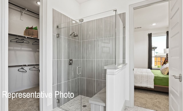 bathroom featuring walk in shower