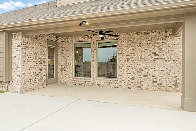 view of patio / terrace with ceiling fan