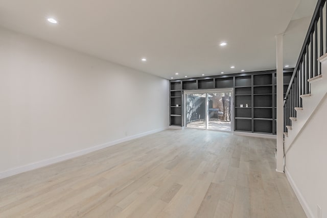 unfurnished living room featuring light hardwood / wood-style floors