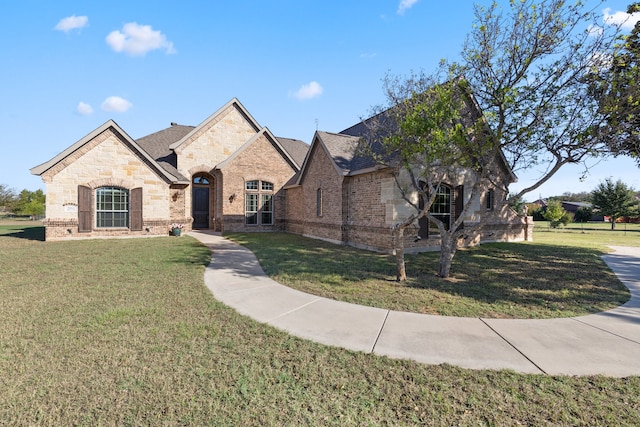 view of front facade with a front yard