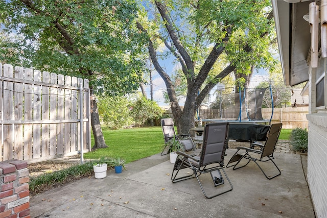 view of patio with a trampoline