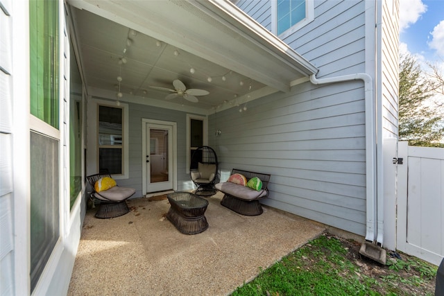 view of patio / terrace with ceiling fan