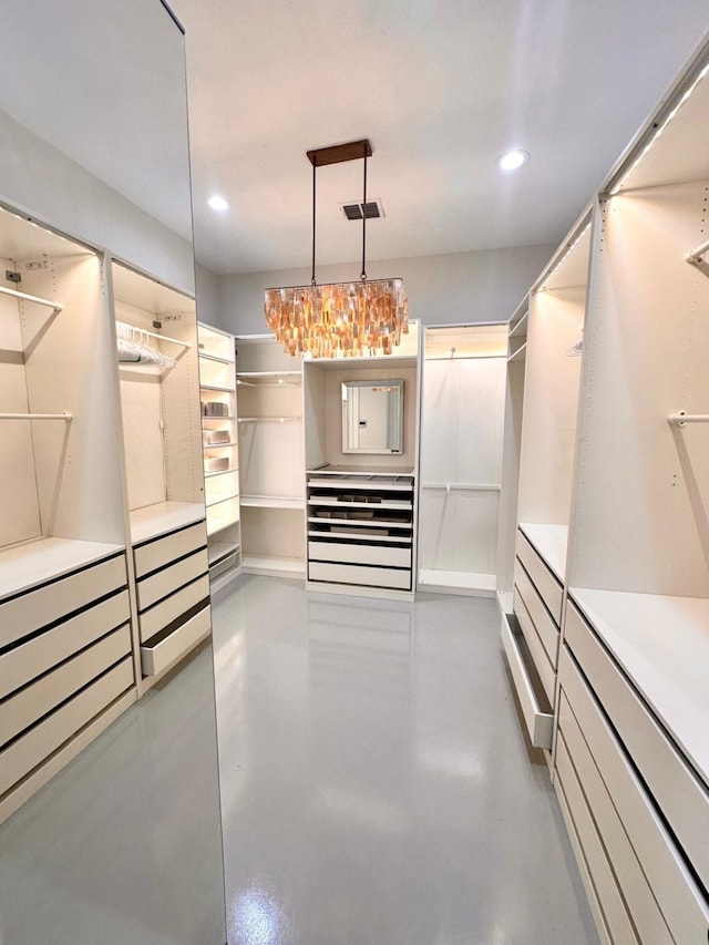 view of walk in closet