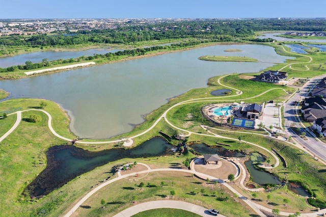 1719 Silver Marten Trl, Arlington, TX 76005 - birds eye view of property featuring a water view