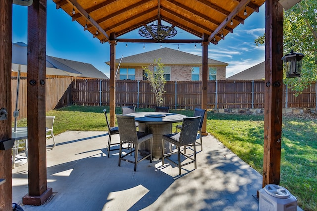 view of patio / terrace with a gazebo