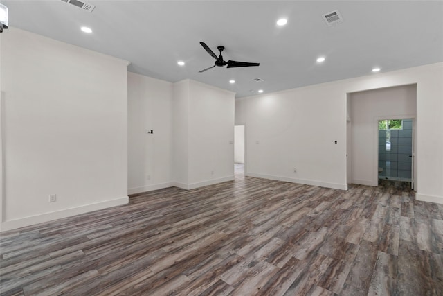 5253 Bill Cody Cir, Log Cabin, TX 75148 - unfurnished room with wood finished floors, a ceiling fan, recessed lighting, and baseboards