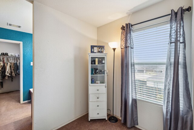 bedroom with a closet and carpet floors