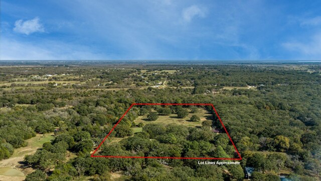 aerial view with a wooded view