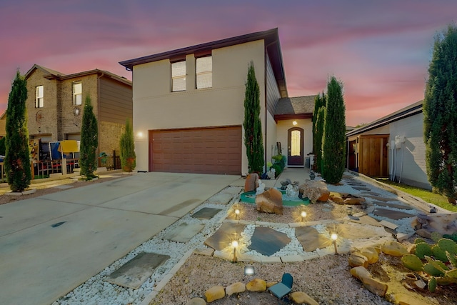 view of front of house featuring a garage