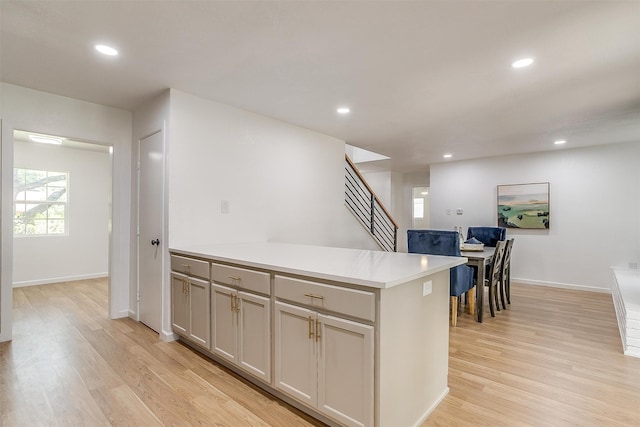 kitchen with light hardwood / wood-style flooring