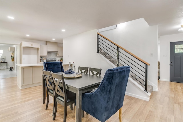 dining area featuring light hardwood / wood-style floors