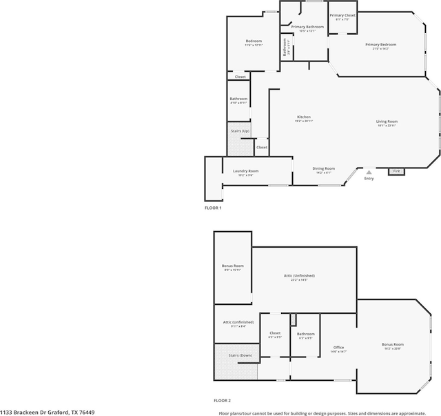 1133 Brackeen Dr, Graford, TX 76449 - property floor plan