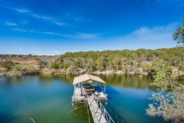 1133 Brackeen Dr, Graford, TX 76449 - dock area featuring a water view and a wooded view