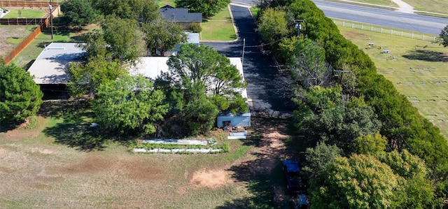 bird's eye view with a rural view