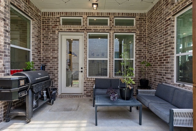 view of patio / terrace with a grill and an outdoor hangout area