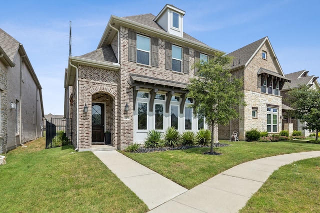 view of front of property featuring a front yard