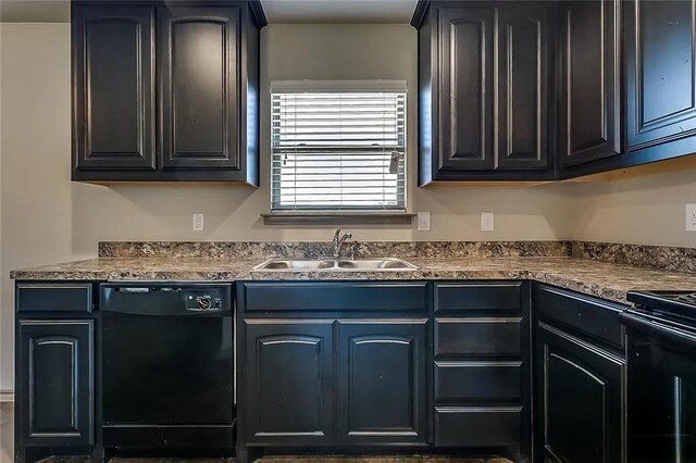 kitchen featuring black appliances and sink