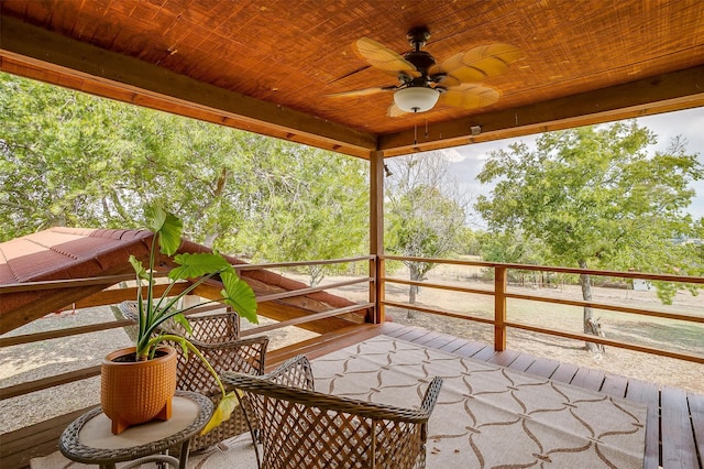 view of patio with ceiling fan