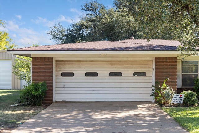 view of garage