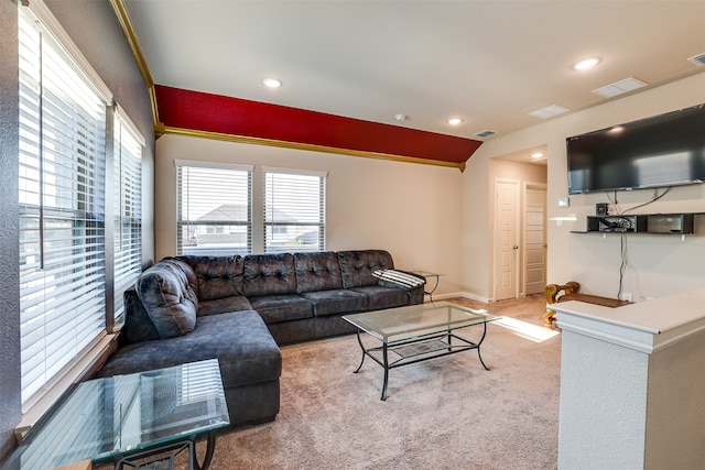 view of carpeted living room