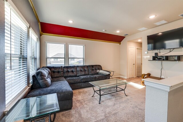 view of carpeted living room