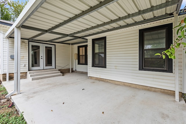 view of patio / terrace featuring french doors