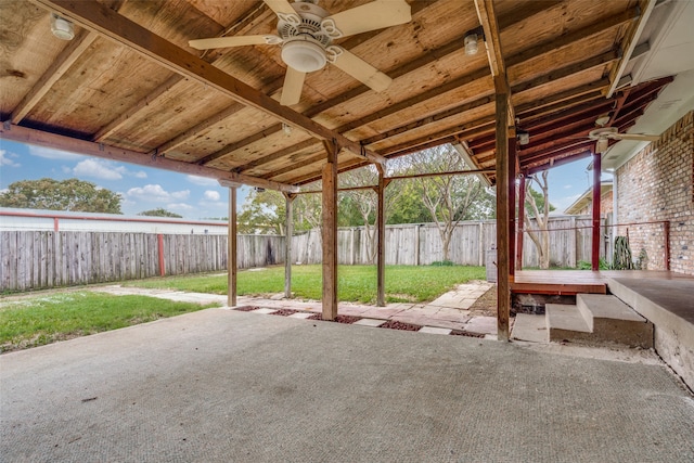 view of patio / terrace with ceiling fan