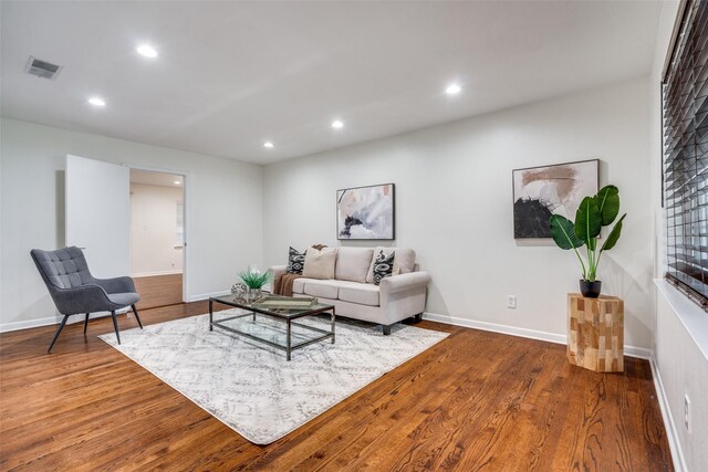 living room featuring hardwood / wood-style floors